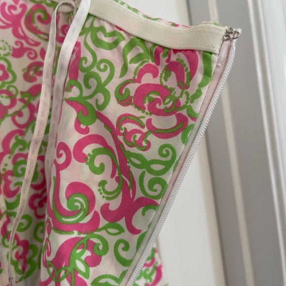 Lilly Pulitzer Pink and Green Swirl strapless Dress size 14 - Picture 6 of 7